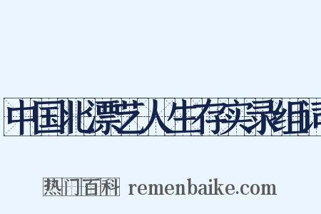 中国北漂艺人生存实录组词是什么意思的图片